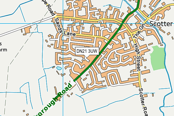 DN21 3UW map - OS VectorMap District (Ordnance Survey)