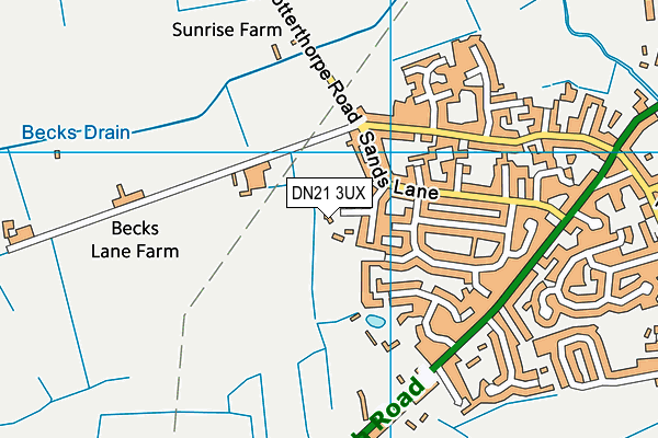 DN21 3UX map - OS VectorMap District (Ordnance Survey)