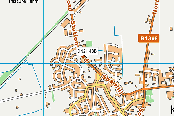 DN21 4BB map - OS VectorMap District (Ordnance Survey)