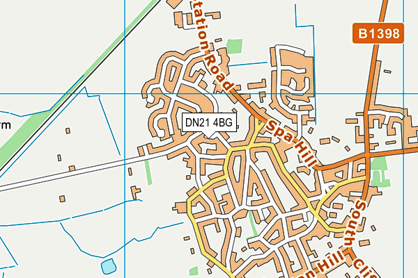 DN21 4BG map - OS VectorMap District (Ordnance Survey)