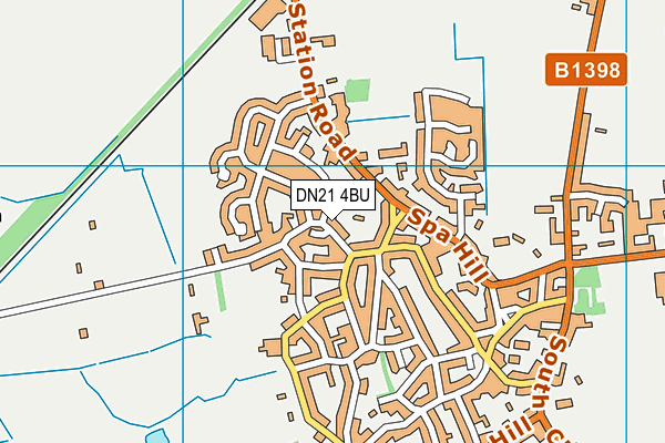DN21 4BU map - OS VectorMap District (Ordnance Survey)