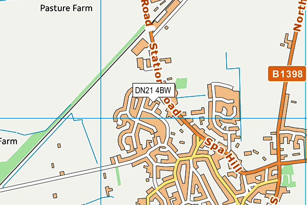 DN21 4BW map - OS VectorMap District (Ordnance Survey)
