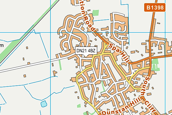 DN21 4BZ map - OS VectorMap District (Ordnance Survey)