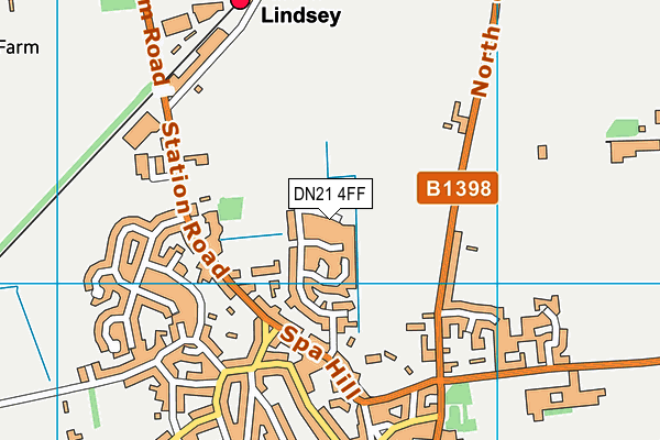 DN21 4FF map - OS VectorMap District (Ordnance Survey)