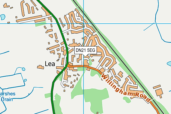 DN21 5EG map - OS VectorMap District (Ordnance Survey)