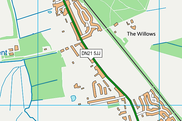 DN21 5JJ map - OS VectorMap District (Ordnance Survey)