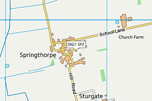 DN21 5PZ map - OS VectorMap District (Ordnance Survey)