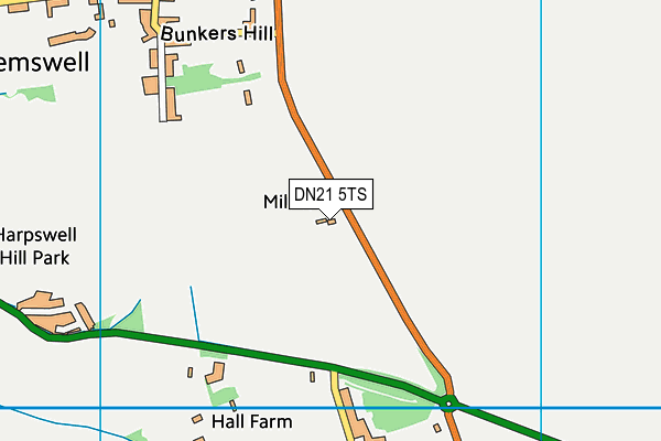 DN21 5TS map - OS VectorMap District (Ordnance Survey)