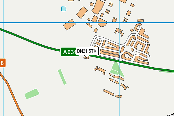 DN21 5TX map - OS VectorMap District (Ordnance Survey)