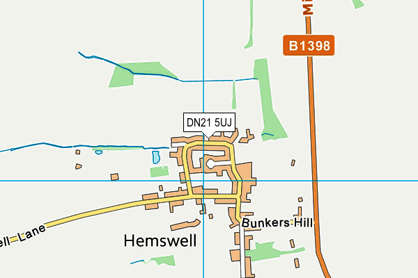 DN21 5UJ map - OS VectorMap District (Ordnance Survey)