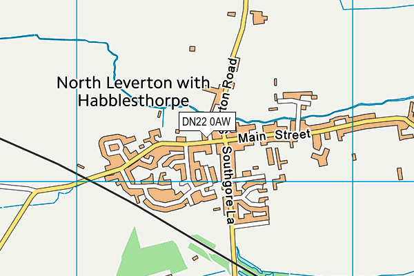 DN22 0AW map - OS VectorMap District (Ordnance Survey)