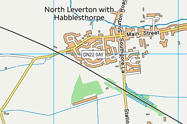 DN22 0AY map - OS VectorMap District (Ordnance Survey)