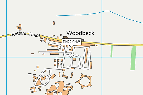 DN22 0HW map - OS VectorMap District (Ordnance Survey)