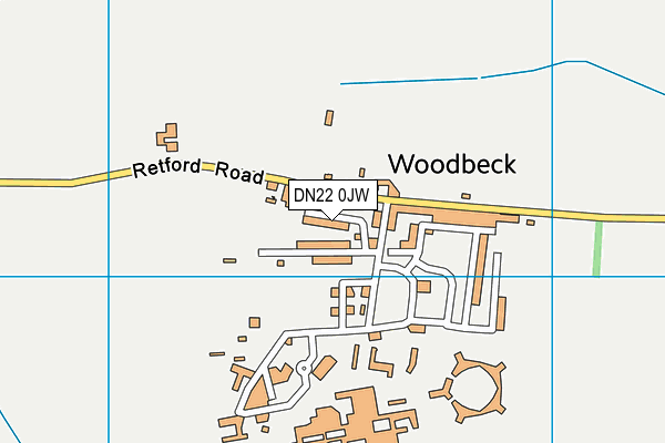 DN22 0JW map - OS VectorMap District (Ordnance Survey)