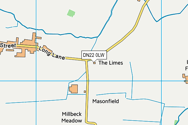 DN22 0LW map - OS VectorMap District (Ordnance Survey)