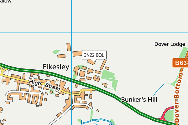 DN22 0QL map - OS VectorMap District (Ordnance Survey)