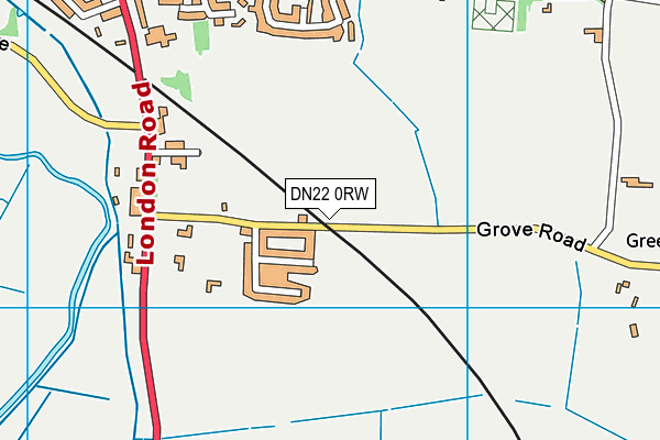 DN22 0RW map - OS VectorMap District (Ordnance Survey)