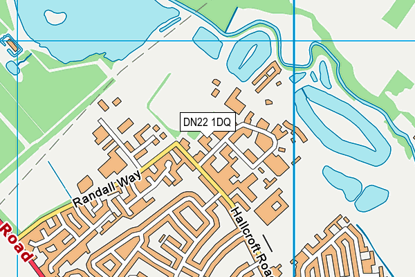 DN22 1DQ map - OS VectorMap District (Ordnance Survey)