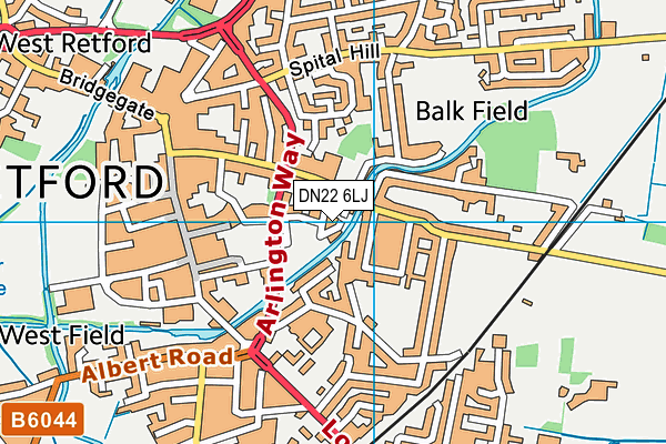 DN22 6LJ map - OS VectorMap District (Ordnance Survey)