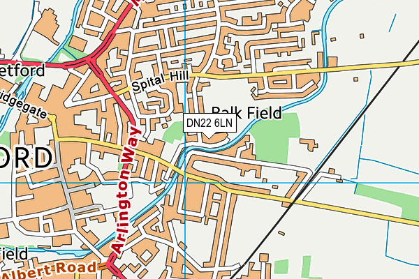 DN22 6LN map - OS VectorMap District (Ordnance Survey)