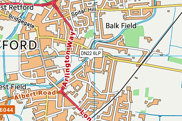 DN22 6LP map - OS VectorMap District (Ordnance Survey)