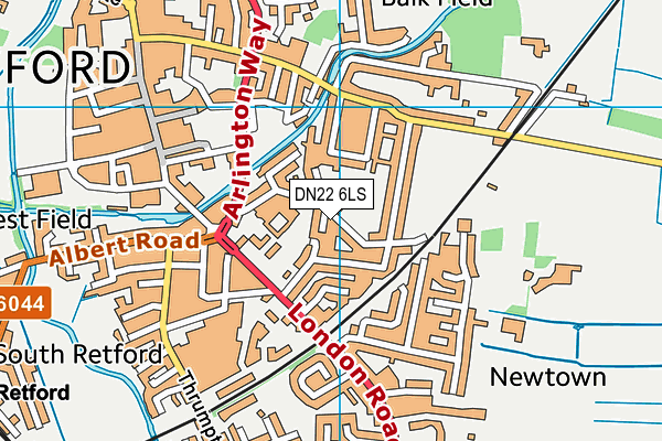 DN22 6LS map - OS VectorMap District (Ordnance Survey)