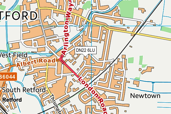 DN22 6LU map - OS VectorMap District (Ordnance Survey)