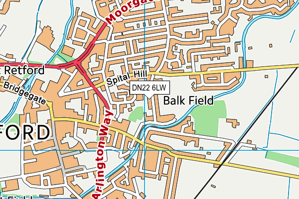 DN22 6LW map - OS VectorMap District (Ordnance Survey)