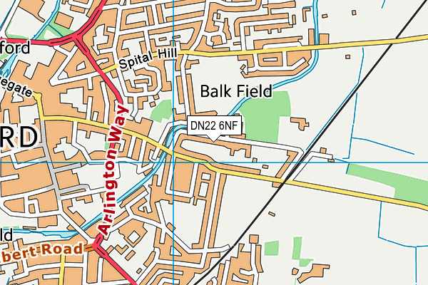 DN22 6NF map - OS VectorMap District (Ordnance Survey)