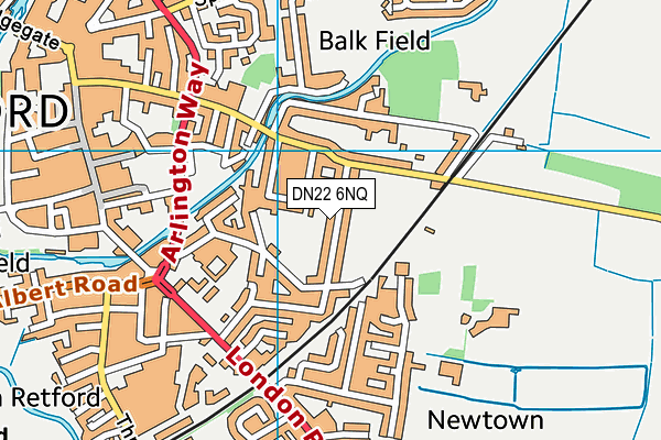 DN22 6NQ map - OS VectorMap District (Ordnance Survey)