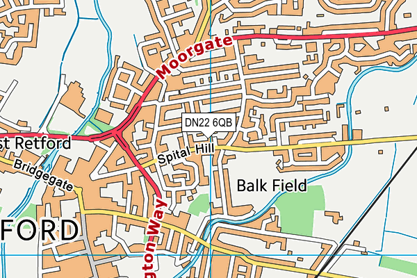 DN22 6QB map - OS VectorMap District (Ordnance Survey)