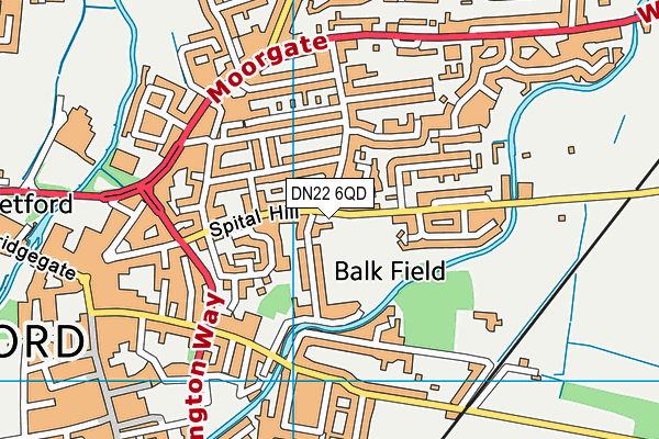 DN22 6QD map - OS VectorMap District (Ordnance Survey)