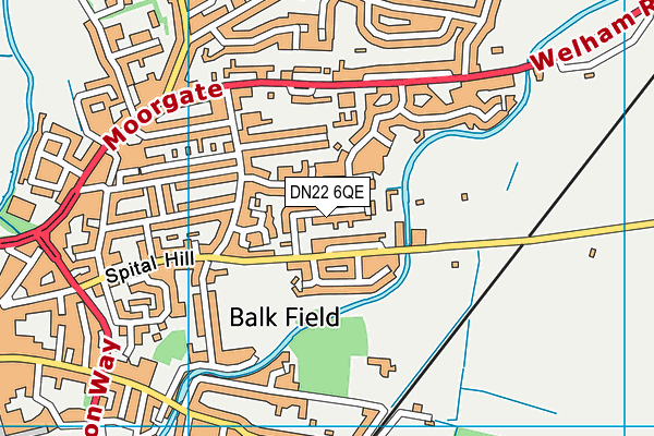 DN22 6QE map - OS VectorMap District (Ordnance Survey)