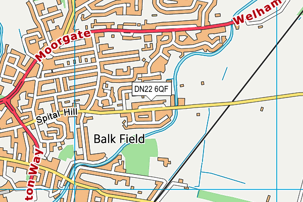 DN22 6QF map - OS VectorMap District (Ordnance Survey)