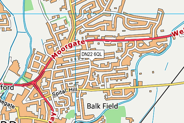 DN22 6QL map - OS VectorMap District (Ordnance Survey)
