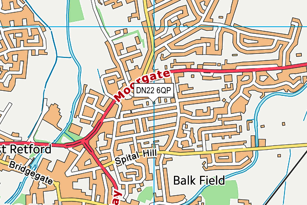 DN22 6QP map - OS VectorMap District (Ordnance Survey)