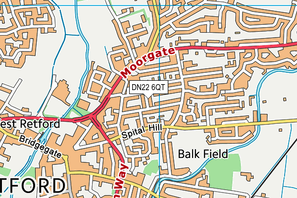 DN22 6QT map - OS VectorMap District (Ordnance Survey)