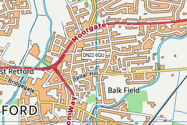 DN22 6QU map - OS VectorMap District (Ordnance Survey)