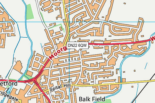 DN22 6QW map - OS VectorMap District (Ordnance Survey)