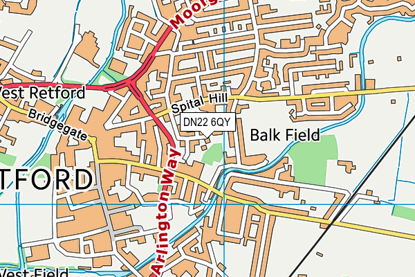 DN22 6QY map - OS VectorMap District (Ordnance Survey)