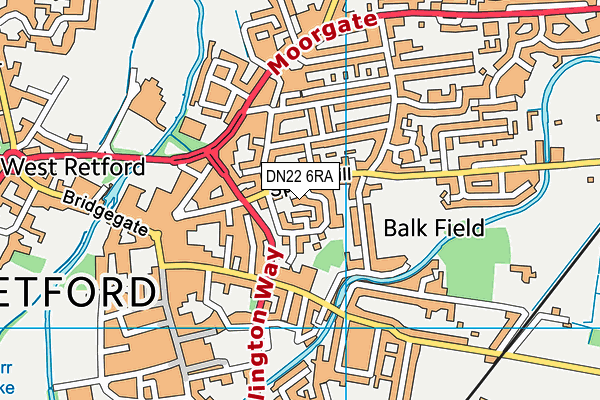 DN22 6RA map - OS VectorMap District (Ordnance Survey)