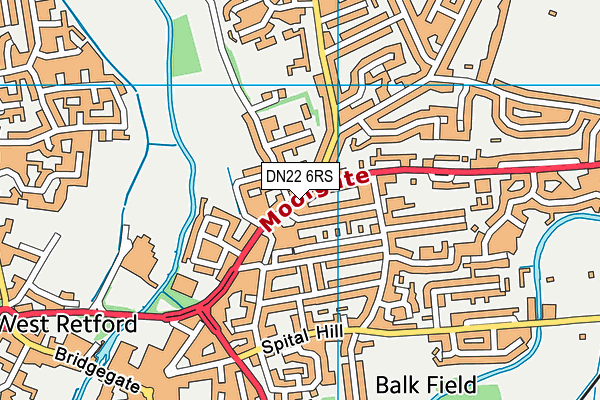 DN22 6RS map - OS VectorMap District (Ordnance Survey)