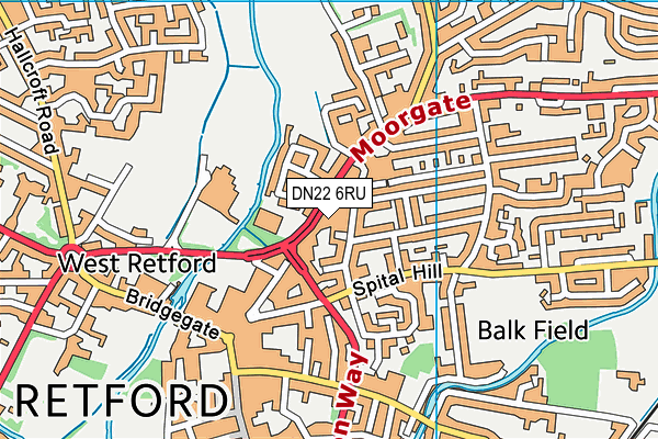 DN22 6RU map - OS VectorMap District (Ordnance Survey)