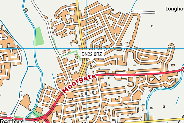 DN22 6RZ map - OS VectorMap District (Ordnance Survey)