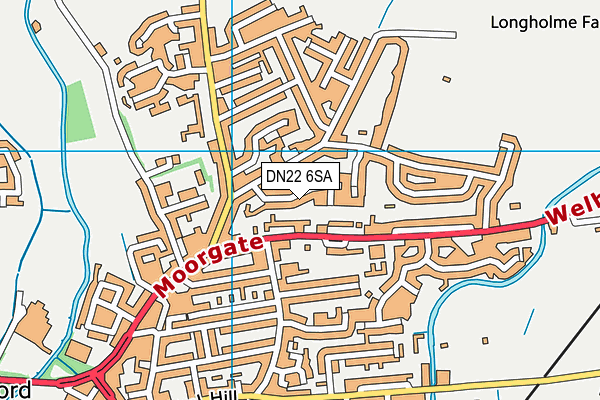 DN22 6SA map - OS VectorMap District (Ordnance Survey)