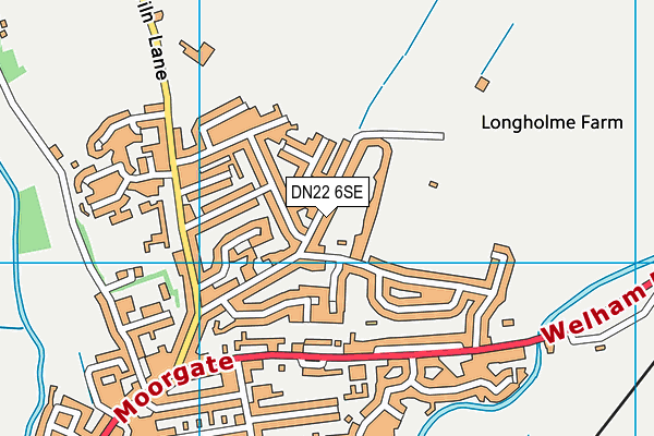 DN22 6SE map - OS VectorMap District (Ordnance Survey)