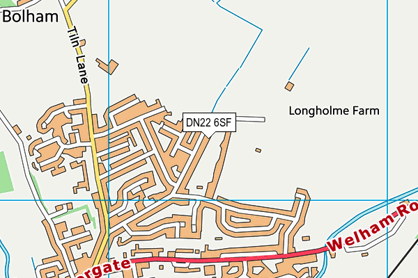 DN22 6SF map - OS VectorMap District (Ordnance Survey)