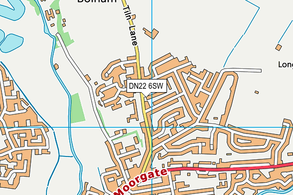 DN22 6SW map - OS VectorMap District (Ordnance Survey)