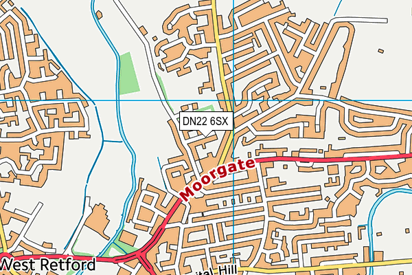 DN22 6SX map - OS VectorMap District (Ordnance Survey)