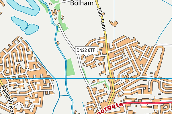 DN22 6TF map - OS VectorMap District (Ordnance Survey)